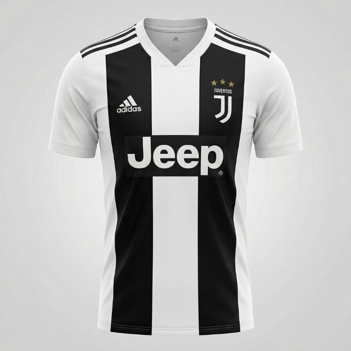 Juventus Black & White Football Jersey – Classic Stripes