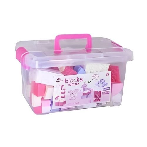 Building Blocks Set in Storage Box – Pink