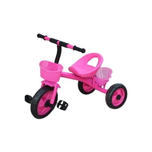 Pink Kids Tricycle with Front & Rear Baskets